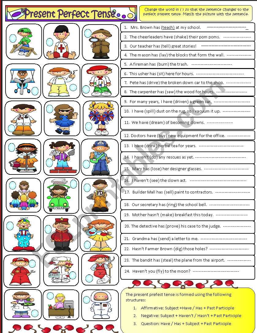 Perfect Present Tense worksheet