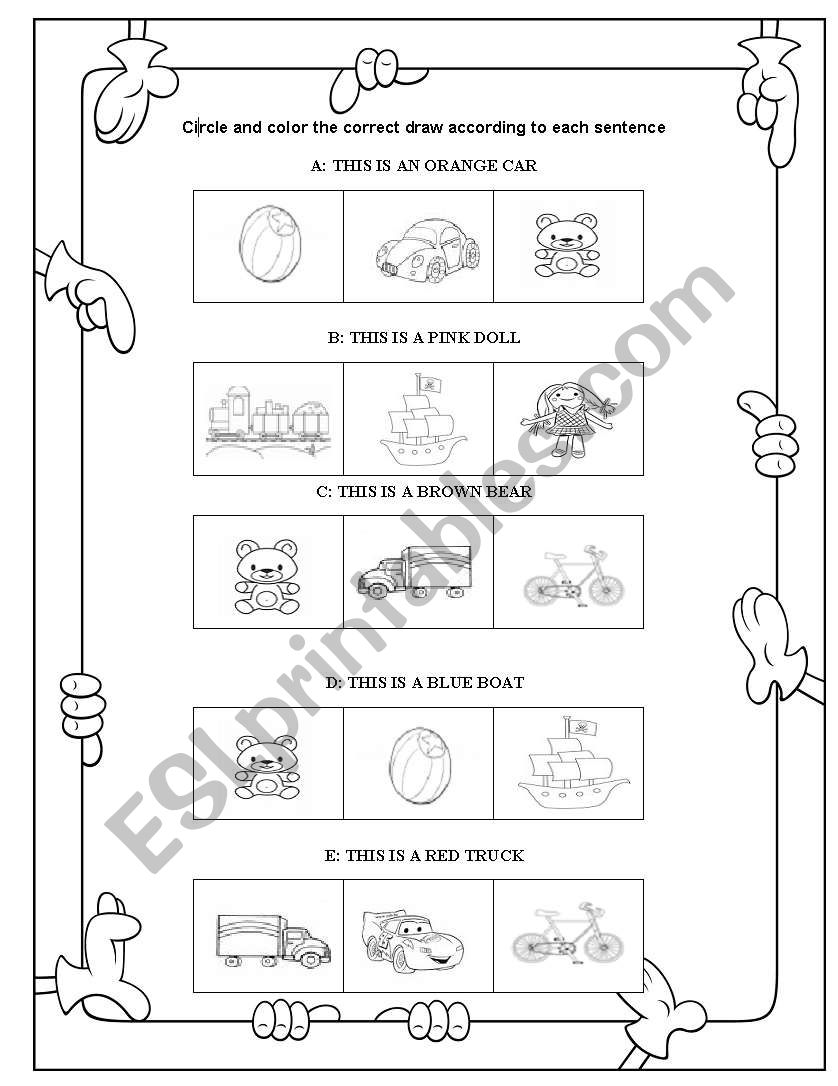 colors and toys worksheet