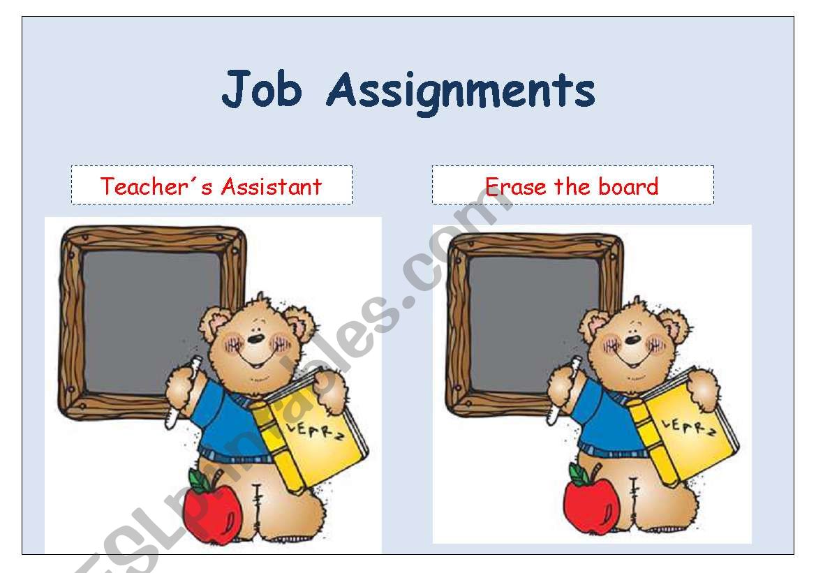 Classroom Jobs worksheet