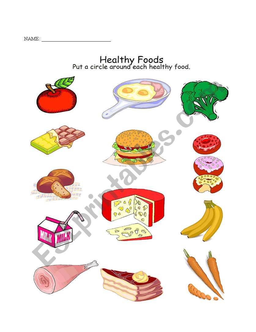 Healthy Food worksheet