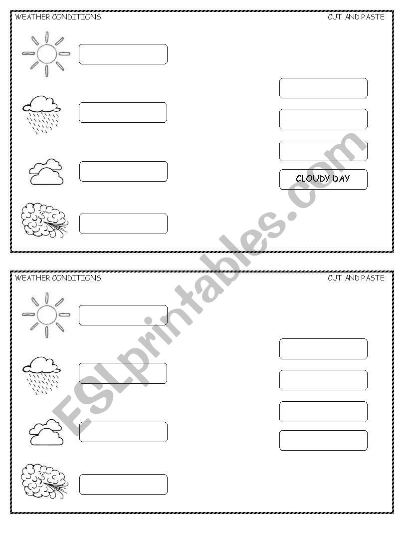 weather conditions worksheet