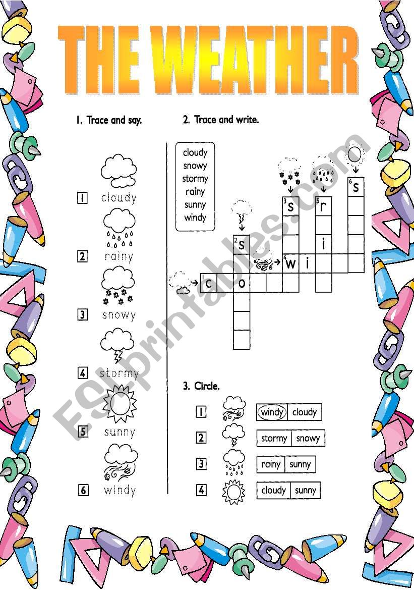 THE WEATHER worksheet