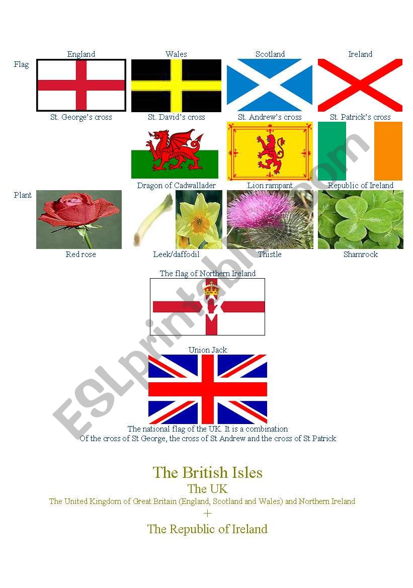 Symbols of Great Britain worksheet