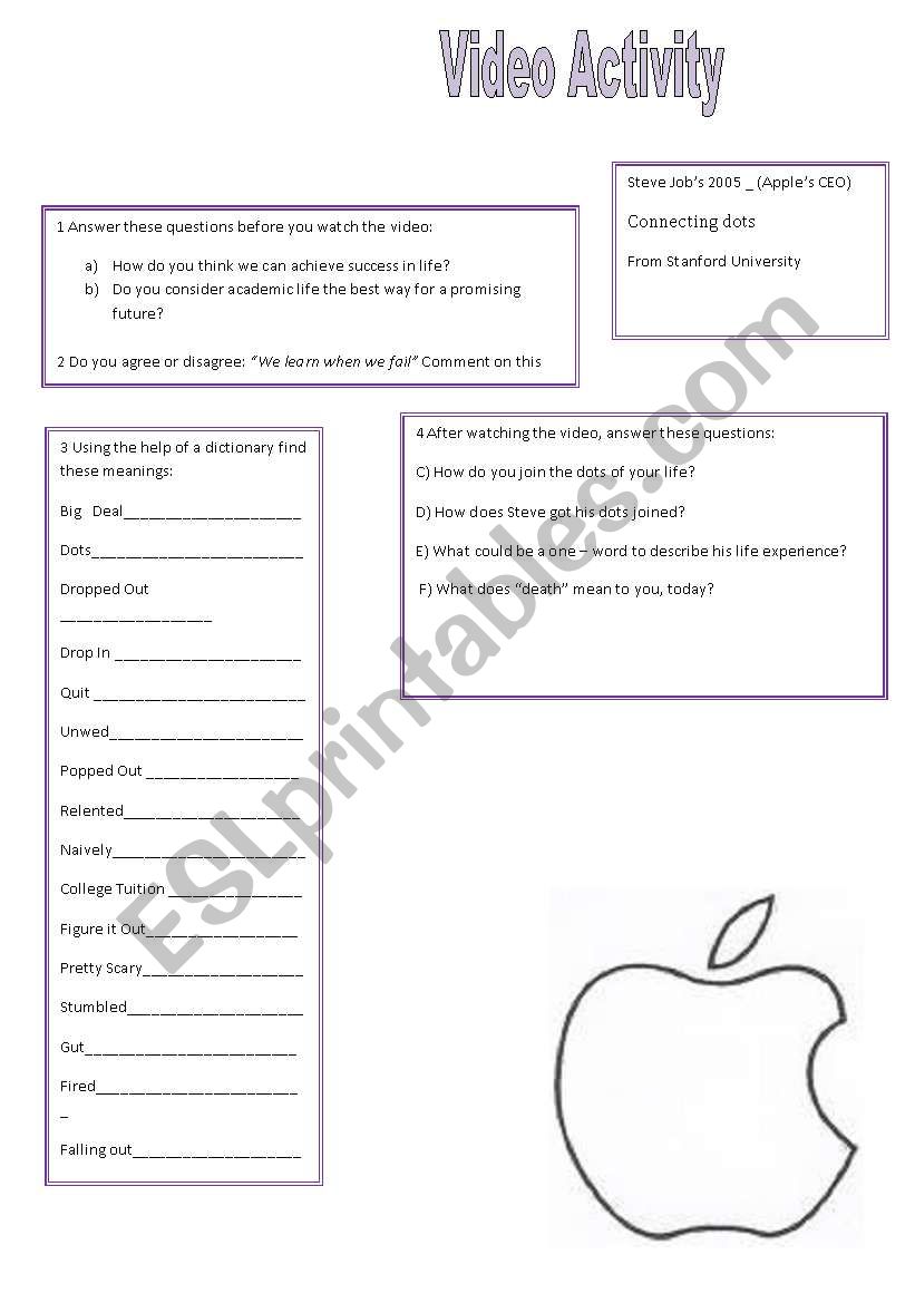 Steve Jobs worksheet