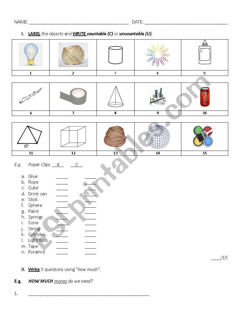 Exam on containers and countables