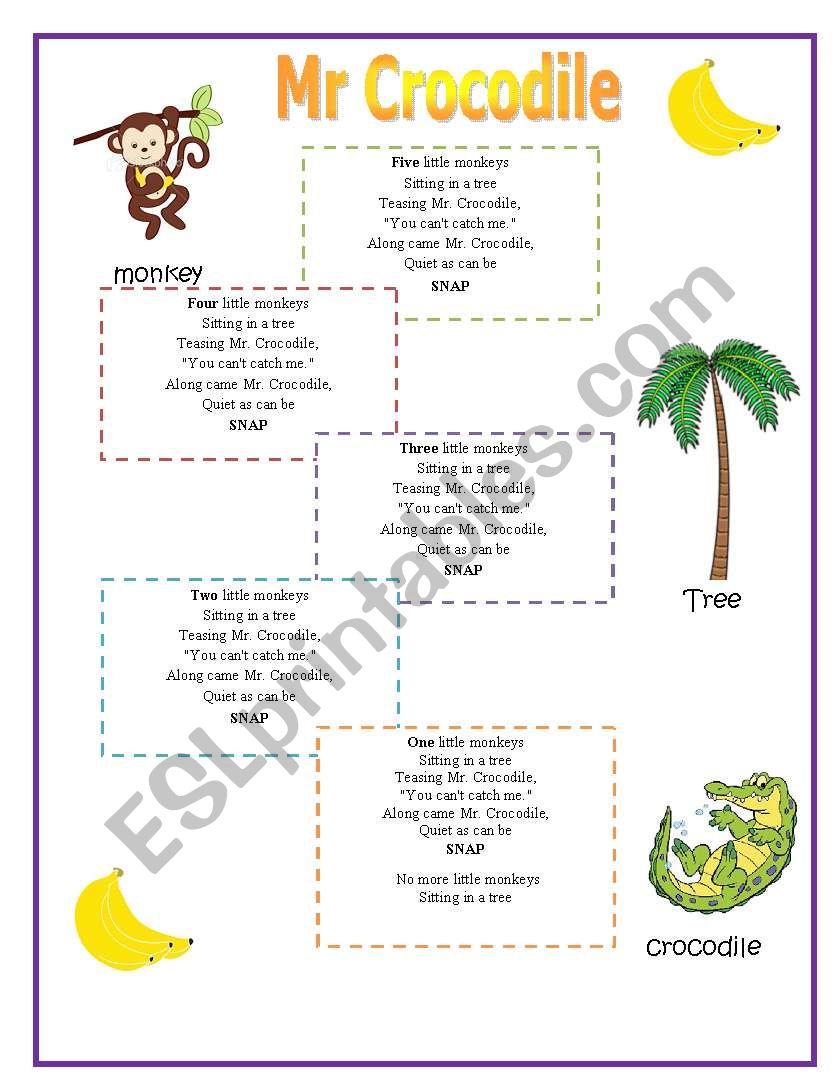 Teasing Mr Crocodile worksheet