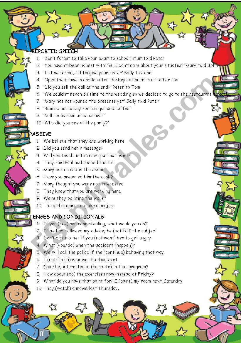 REVIEW EXERCISES worksheet