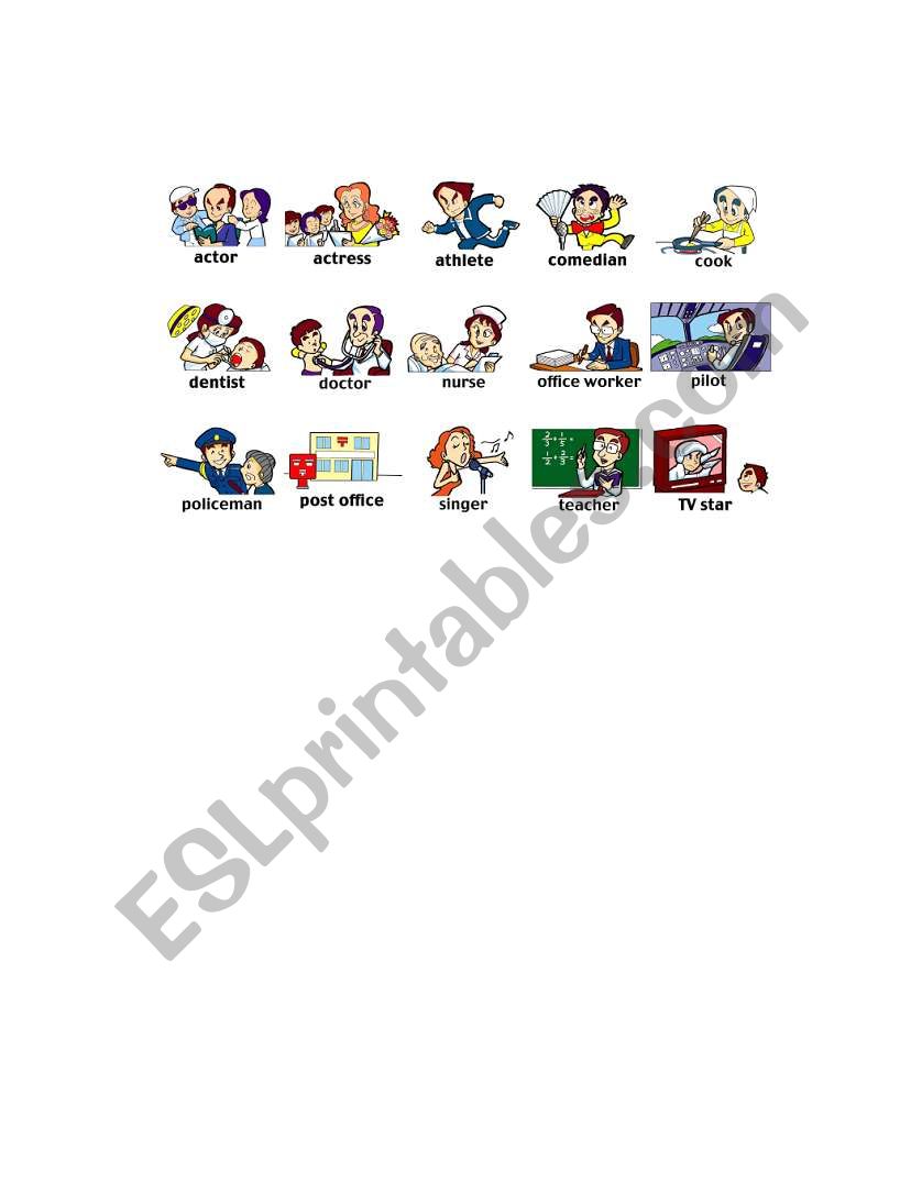 Jobs in pictures worksheet