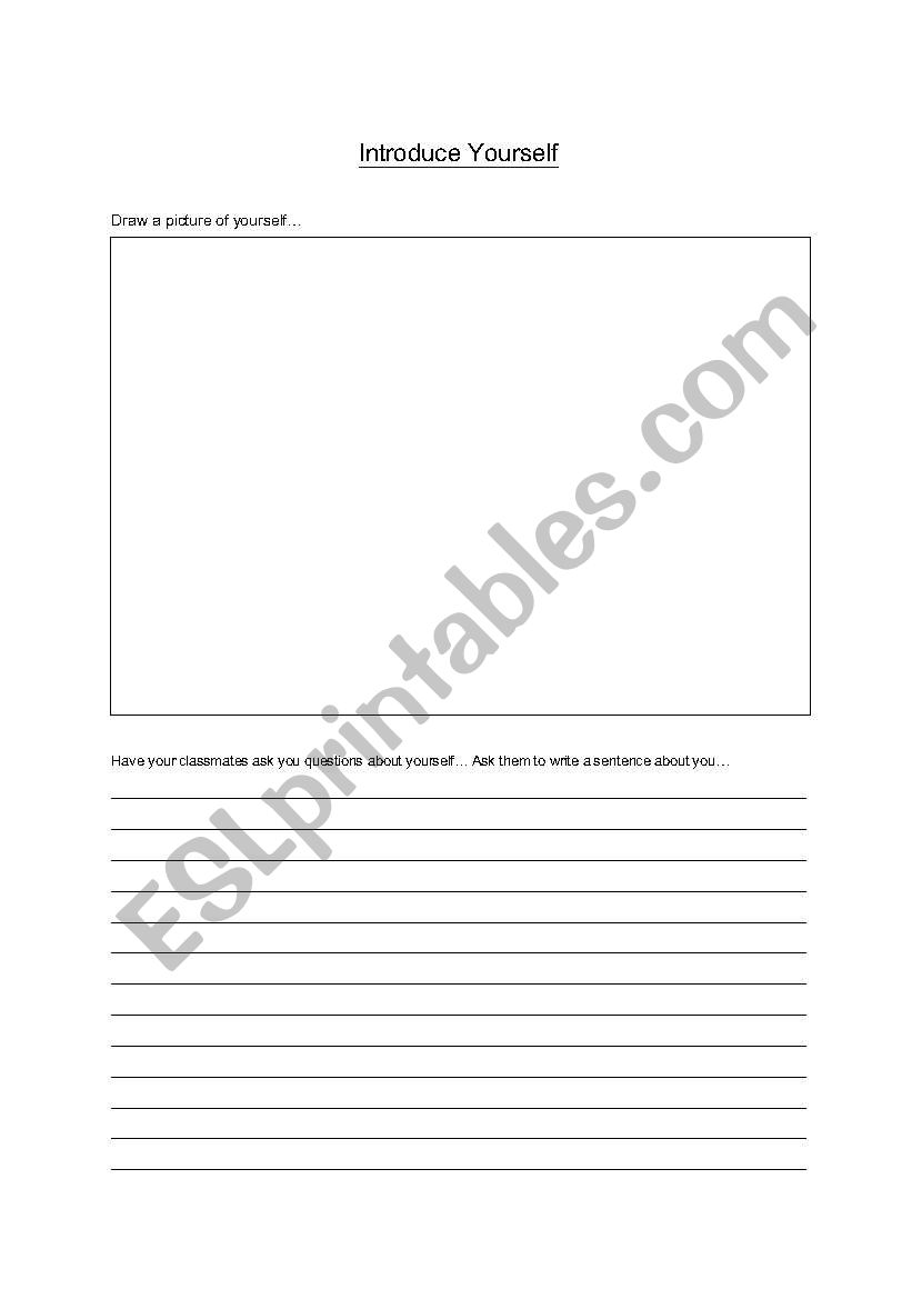 Introduction activity worksheet