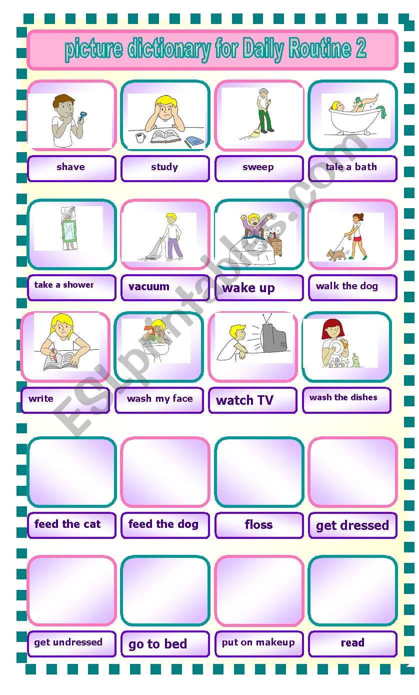 daily routines 2 worksheet