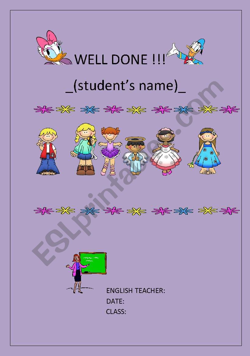 ***WELL DONE*** worksheet