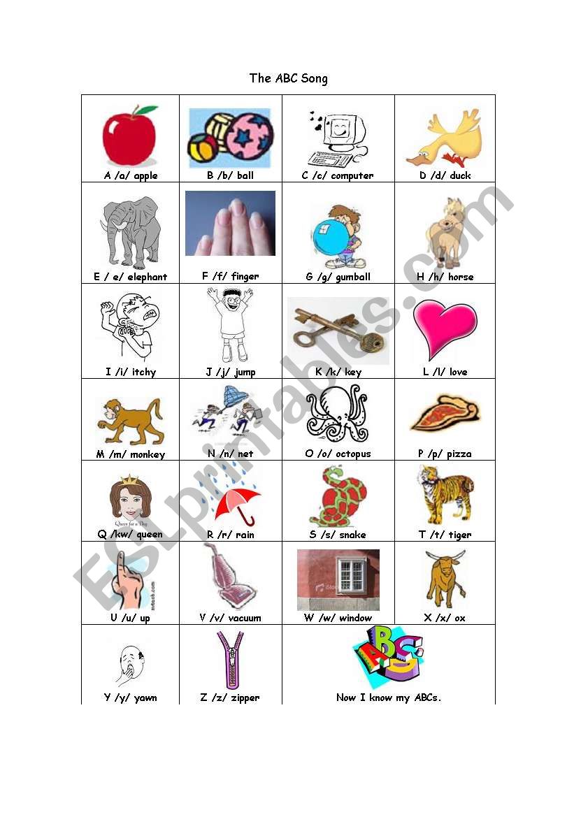 abc song worksheet