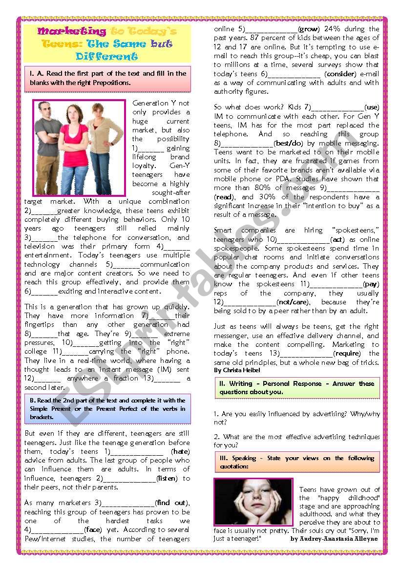 MARKETING TO TODAYÂ´S TEENS: THE SAME BUT DIFFERENT