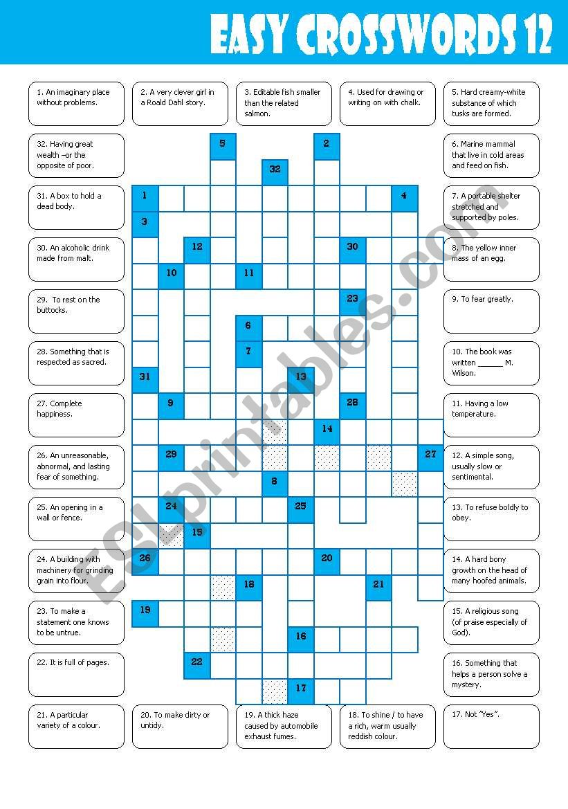 Easy Crosswords: 12 worksheet