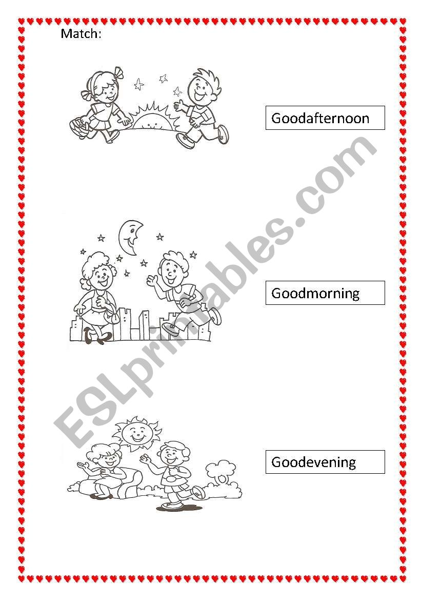 greetings worksheet