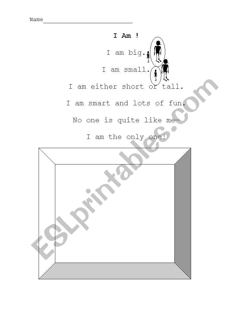 I am!  -am word family poem and drawing activity