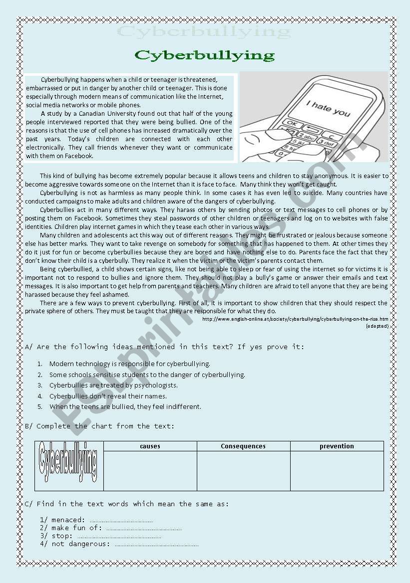 reading and discussing worksheet