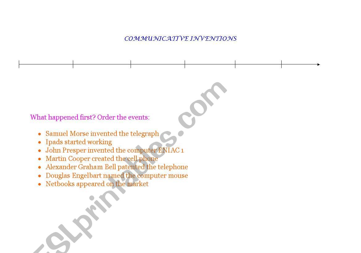 COMMUNICATIVE INVENTIONS worksheet