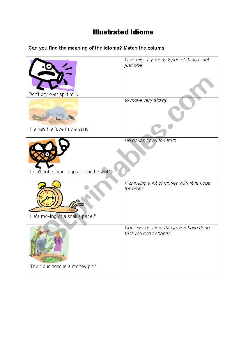 ILUSTRATED IDIOMS worksheet