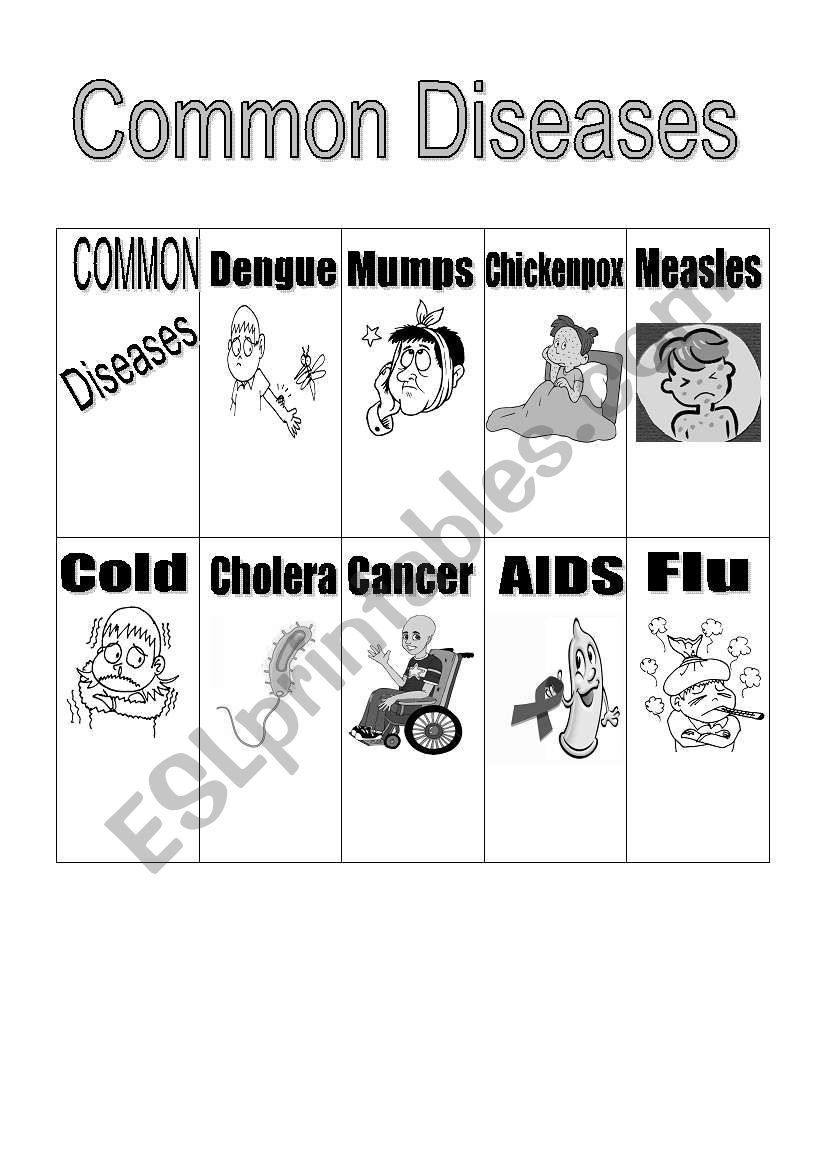 common diseases worksheet