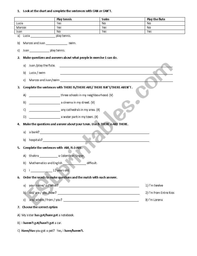 Basic Grammar Practice worksheet