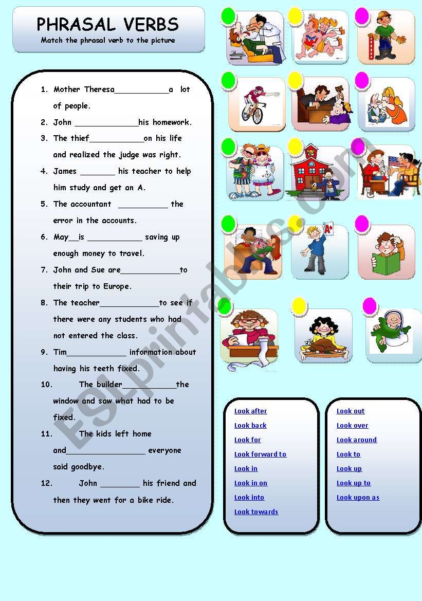 Phrasal Verbs Exercises Worksheet