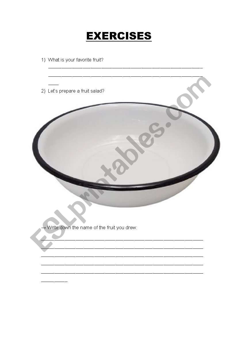 Fruit worksheet