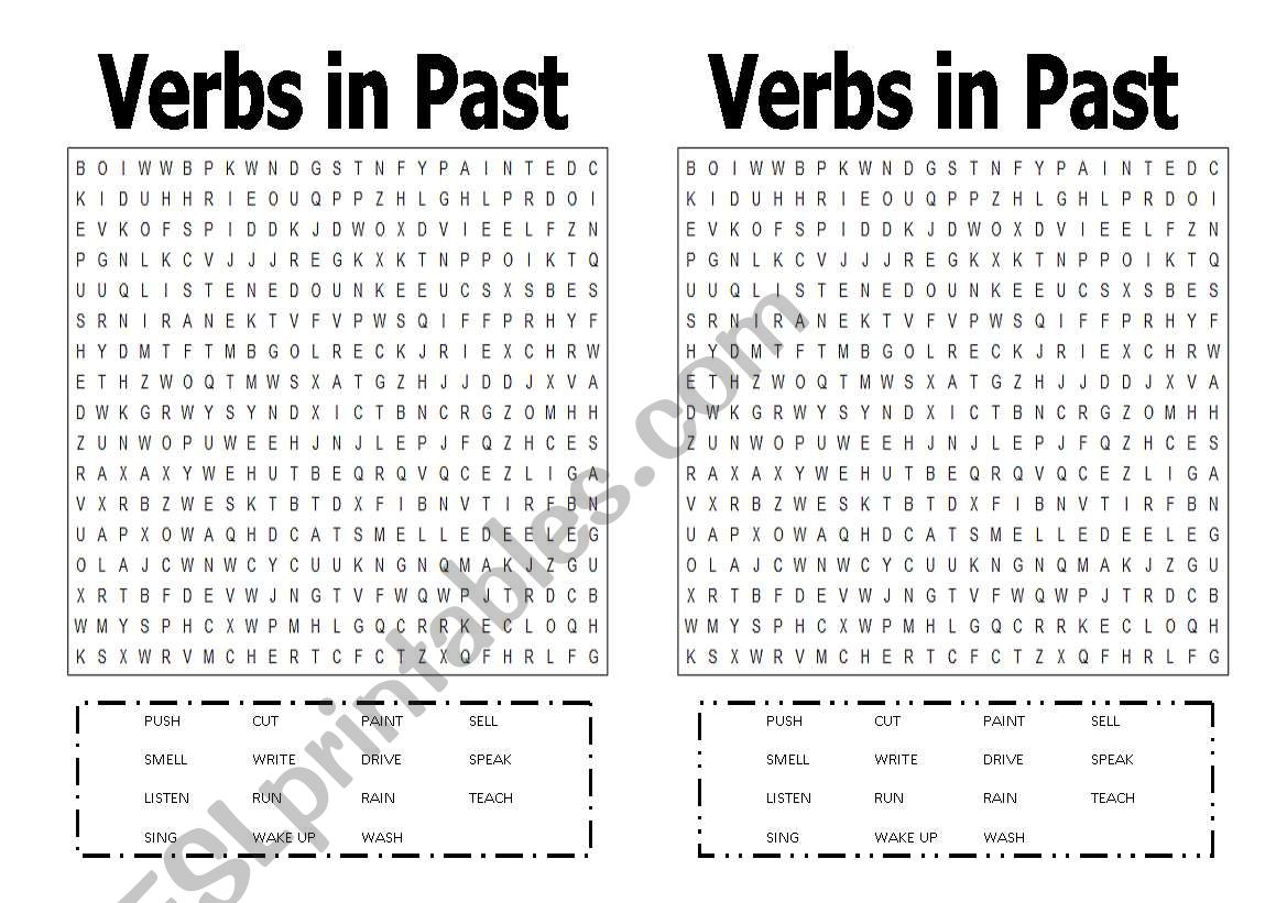 verbs in past worksheet