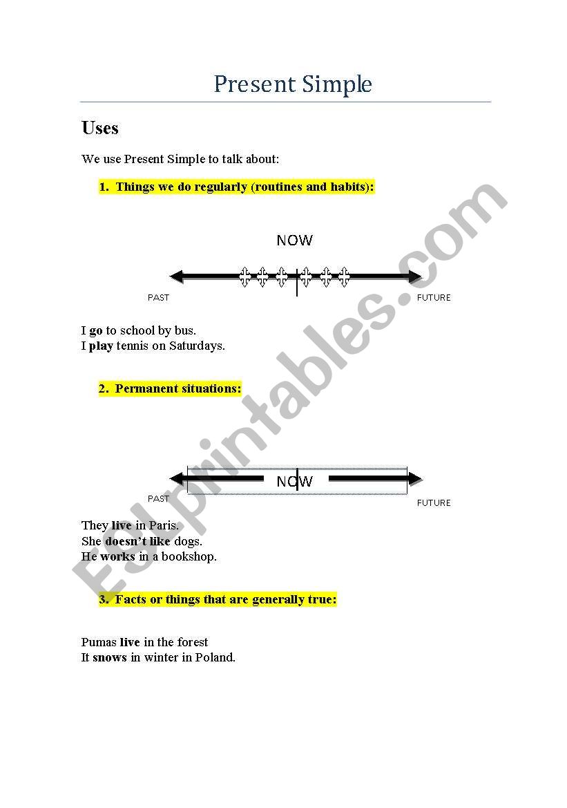 Present Simple (All forms) worksheet