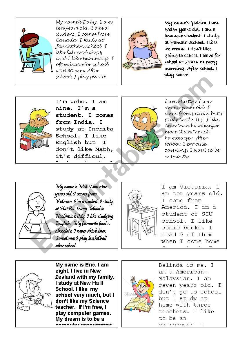 Introduce ones self worksheet