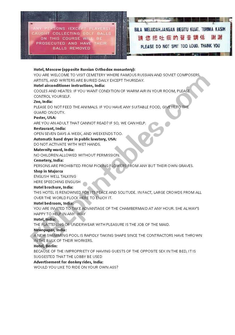 Funny English ESL Worksheet By Bihotz