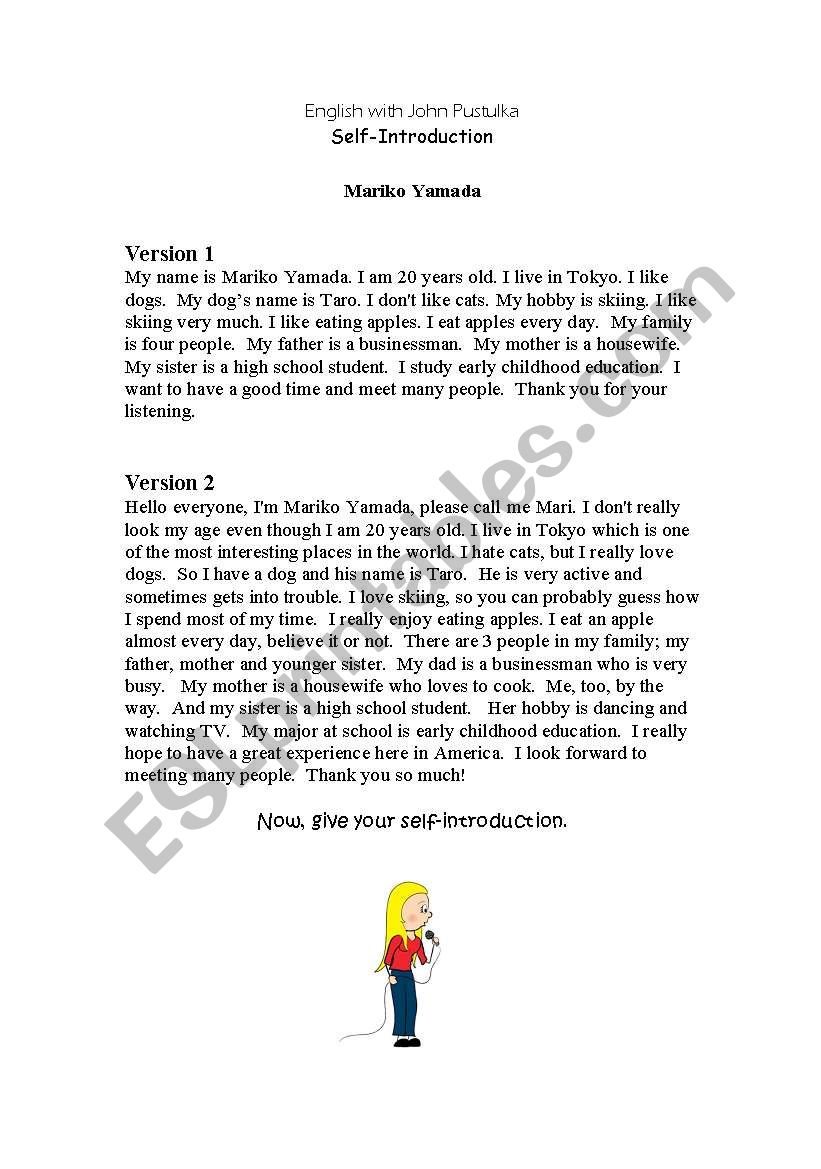 Self-Introductions worksheet