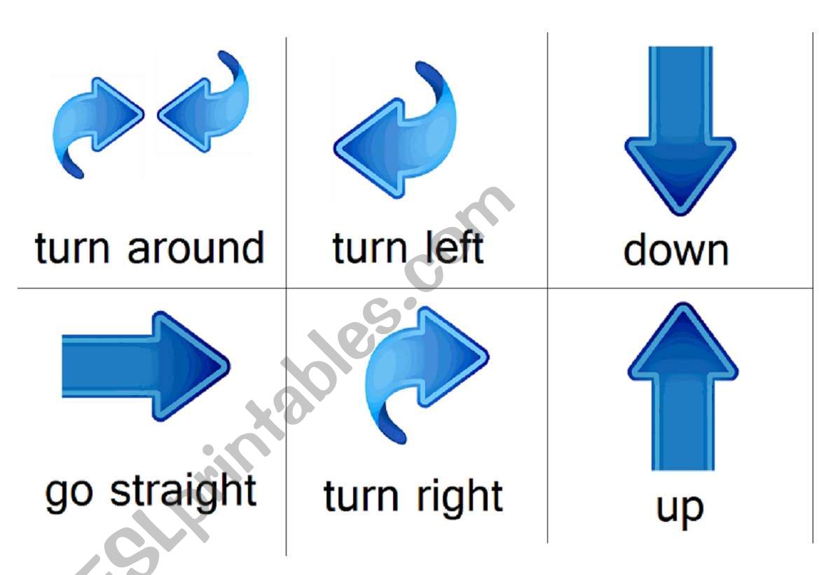 Flashcards - Directions worksheet