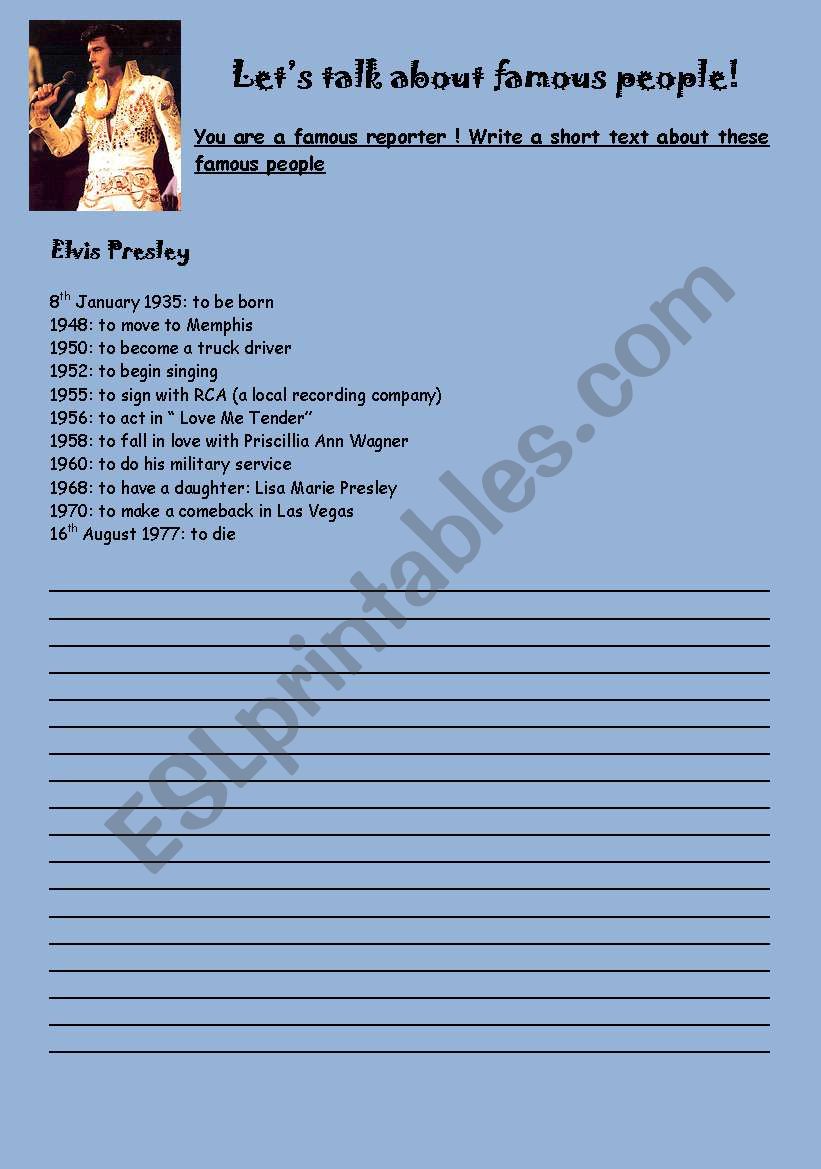 Famous People + Past Simple worksheet