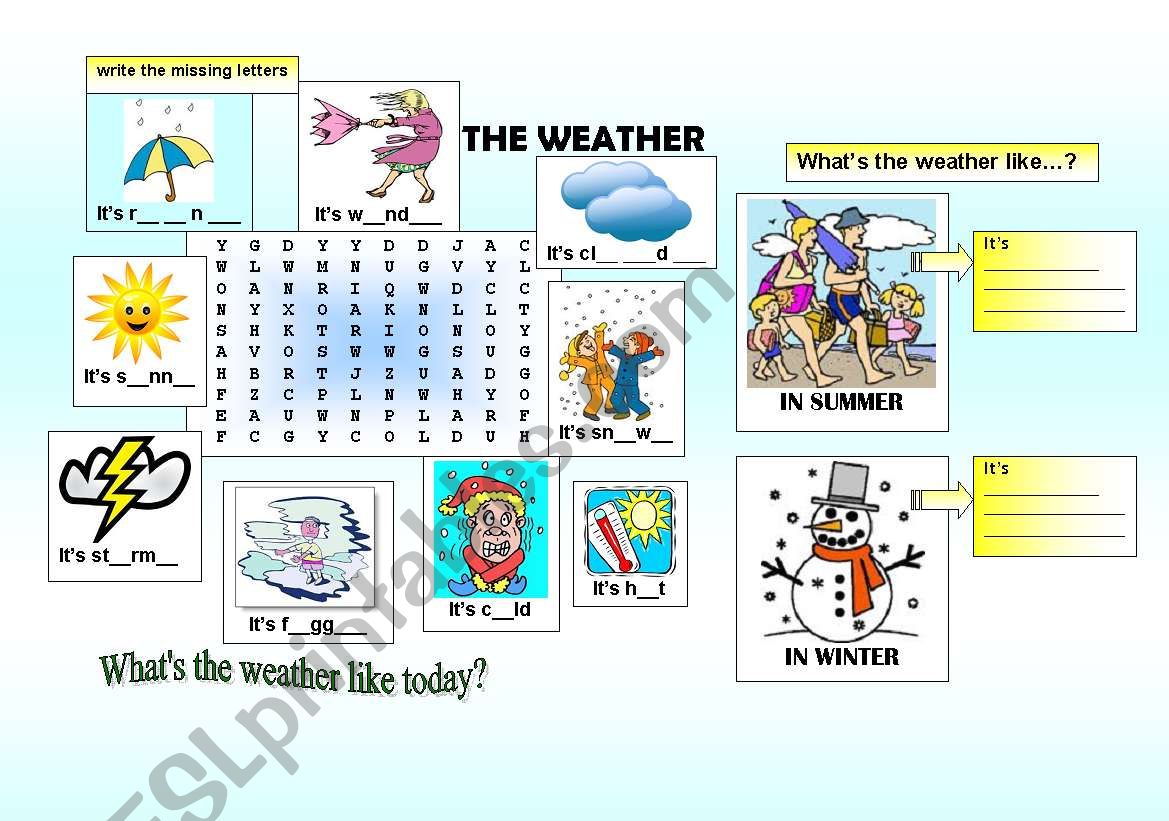 Weather worksheet