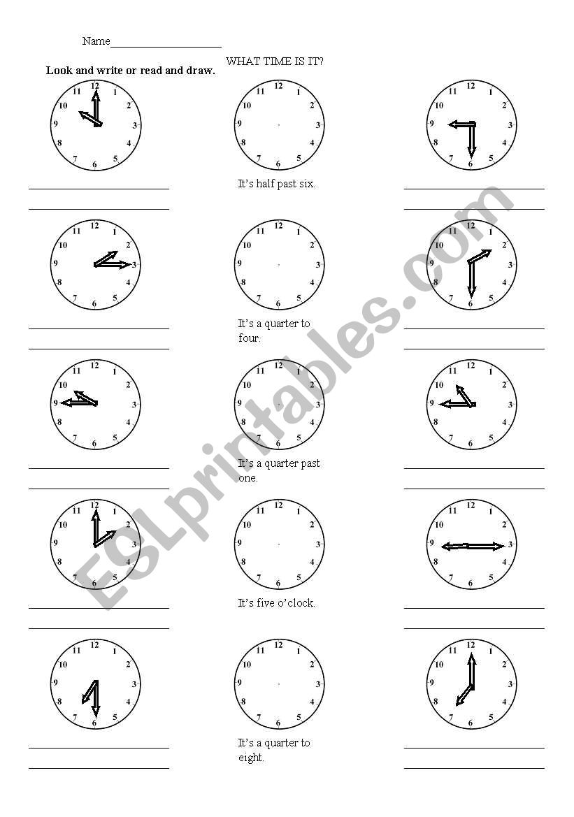 What time is it? worksheet