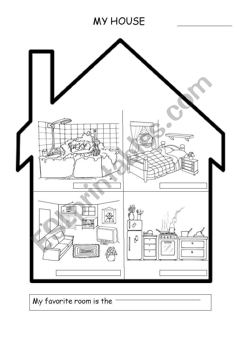 Rooms In a House worksheet