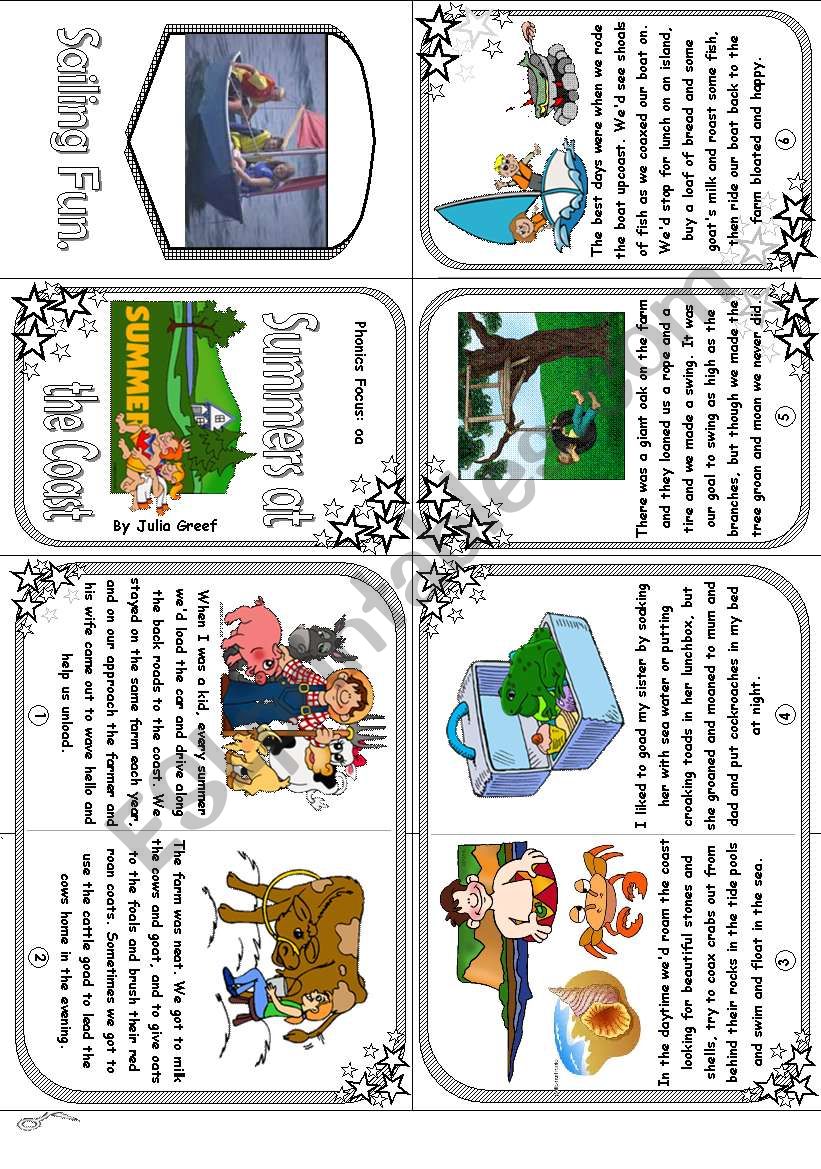 Phonics Mini Book 14. Long O Sound in oa: Summer at the Coast