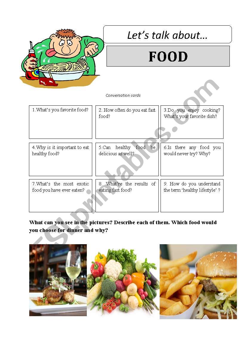 Lets talk about FOOD - conversation cards