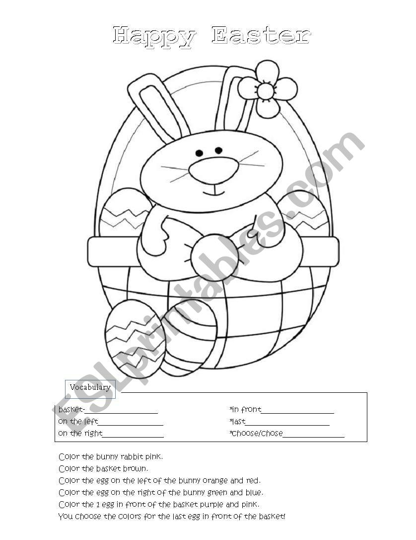 Easter Bunny Coloring worksheet