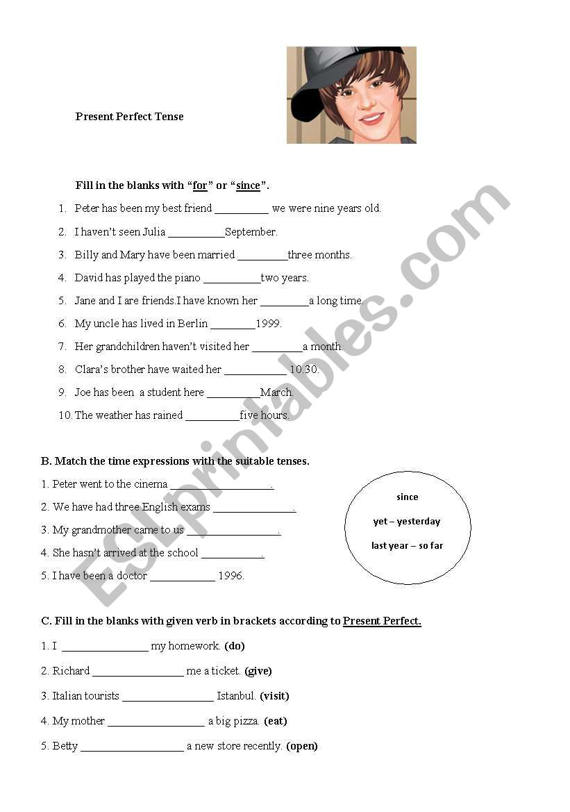 PRESENT PERFECT TENSE worksheet