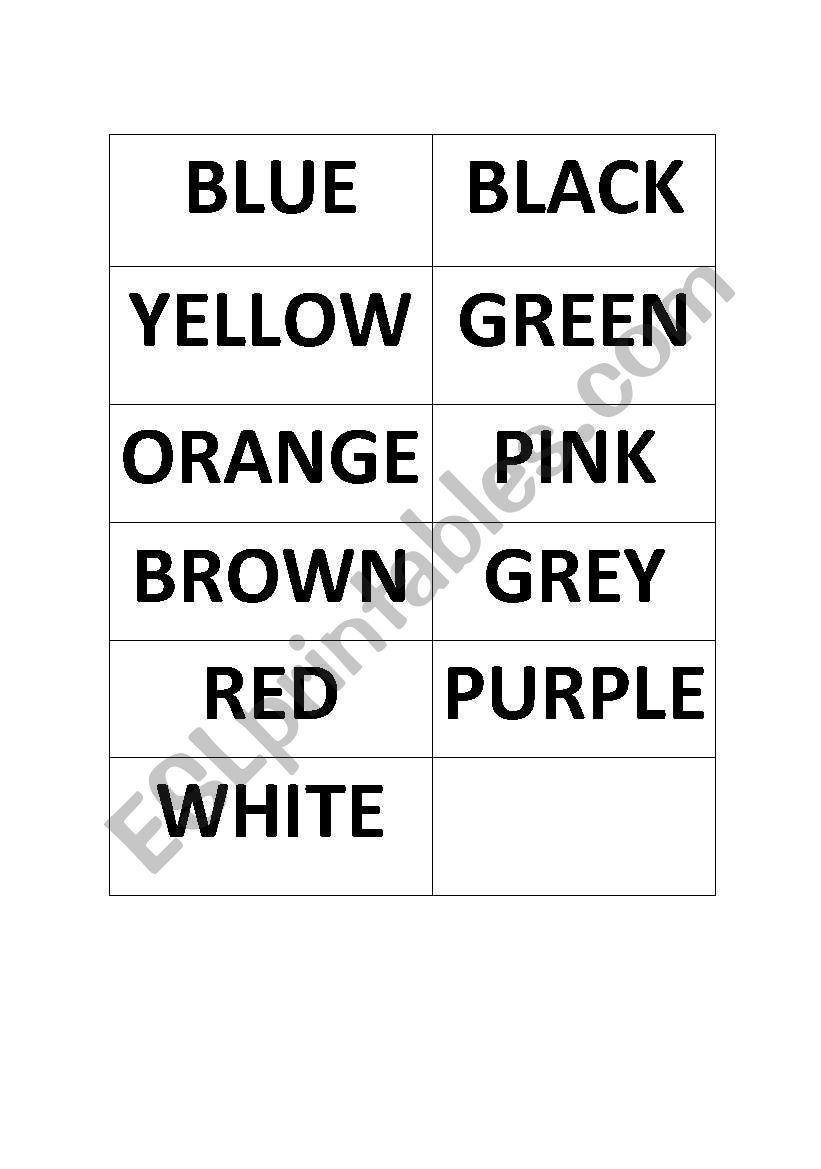 Colors worksheet