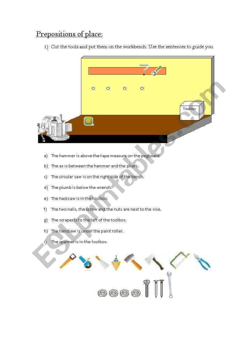 Prepositions of place for Technical Students