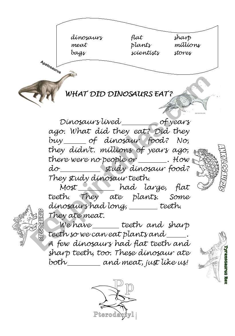 Dinosaur worksheet