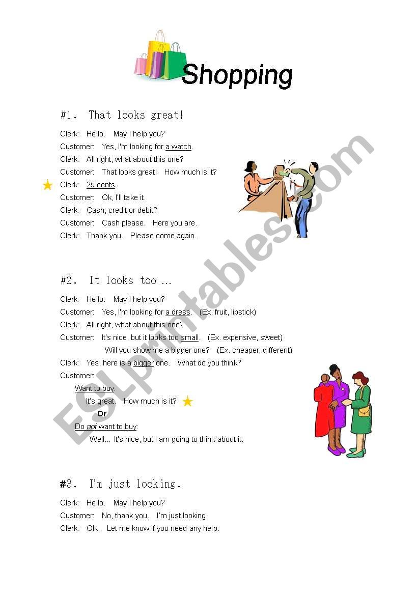 shopping-situations-dialogues-esl-worksheet-by-enjoyesl