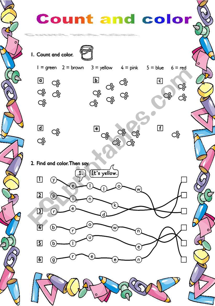 Count and color worksheet