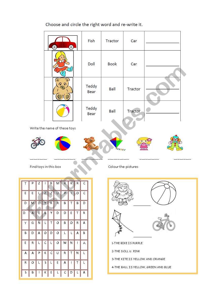 toys worksheet