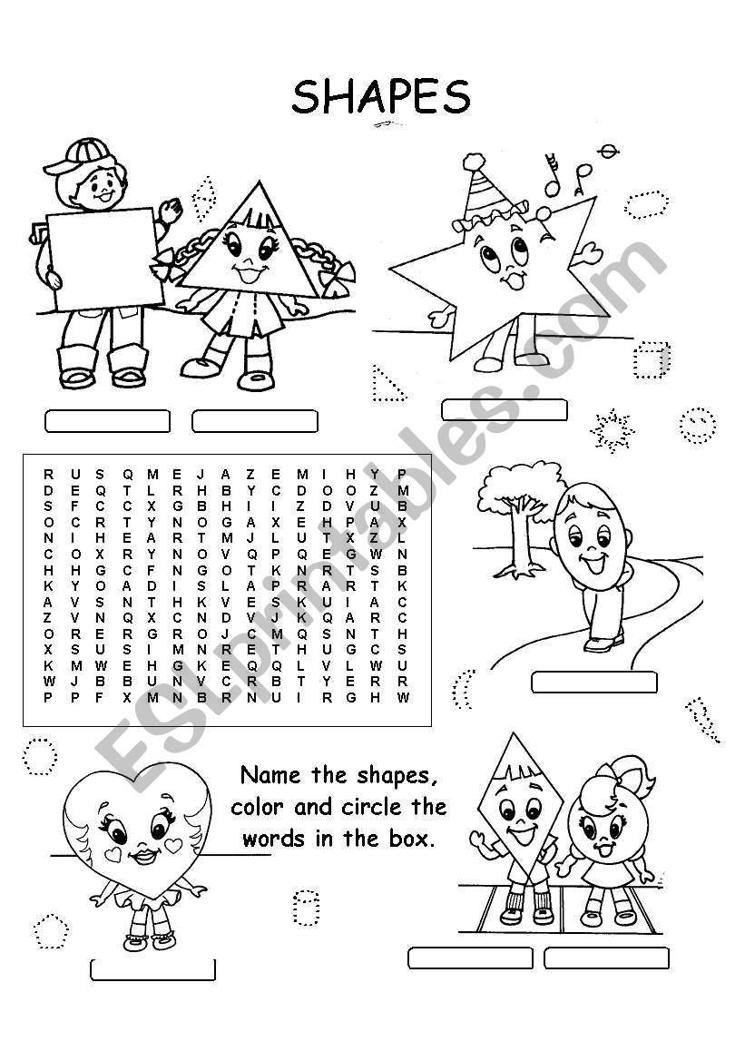 Name the shapes  worksheet