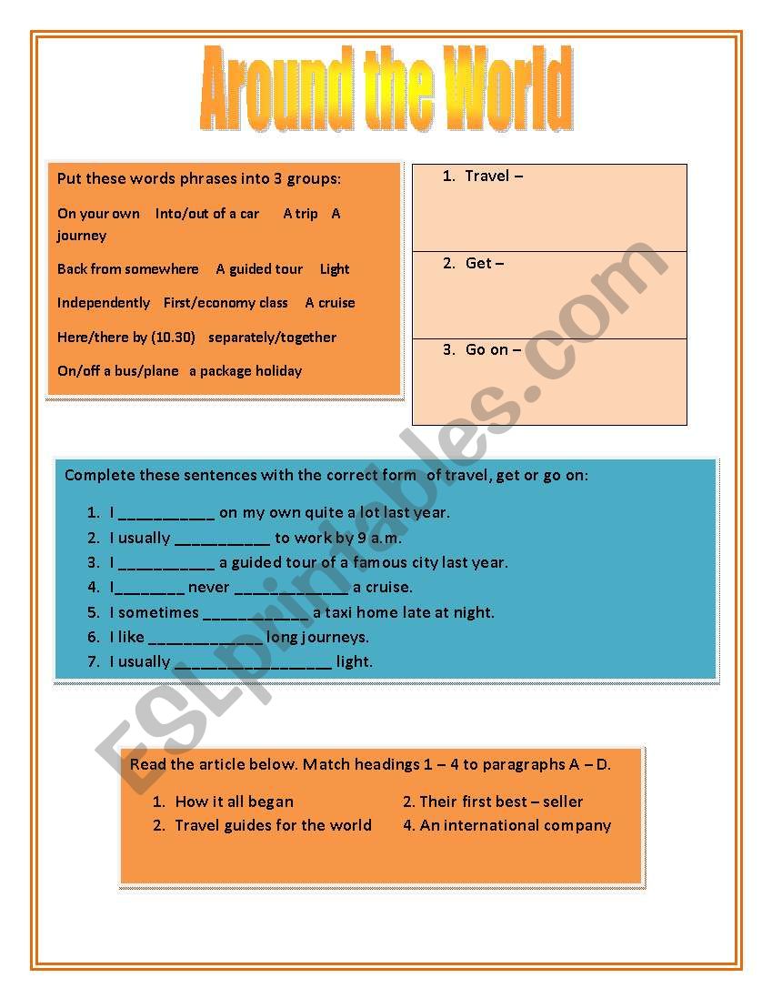 Around the World worksheet