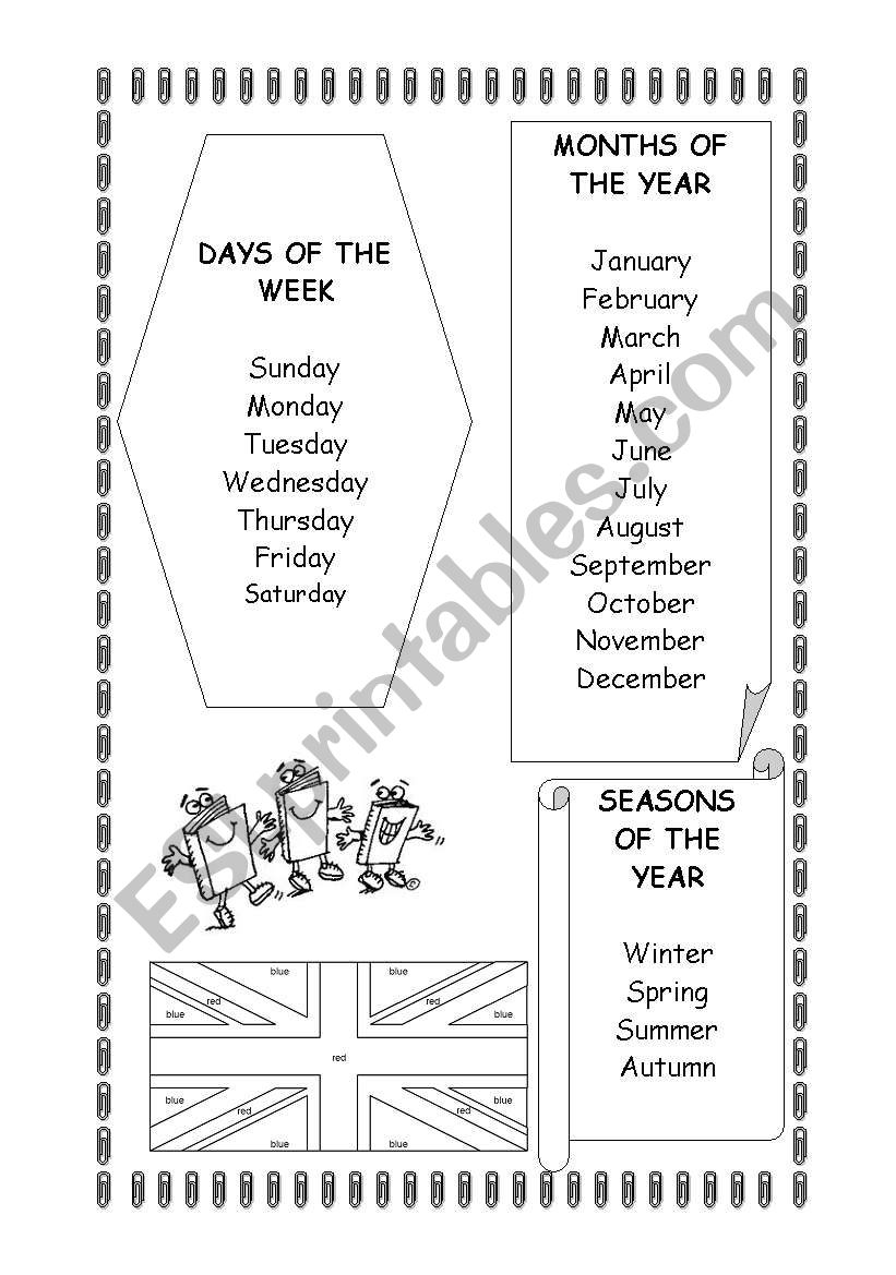 Days of the Week, Months, Seasons, Time and Numbers